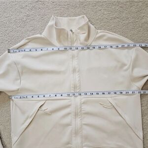 APANA Ivory Jet Set Moisture WickingKnit Full Zip Jacket Zip Pockets Size XL
